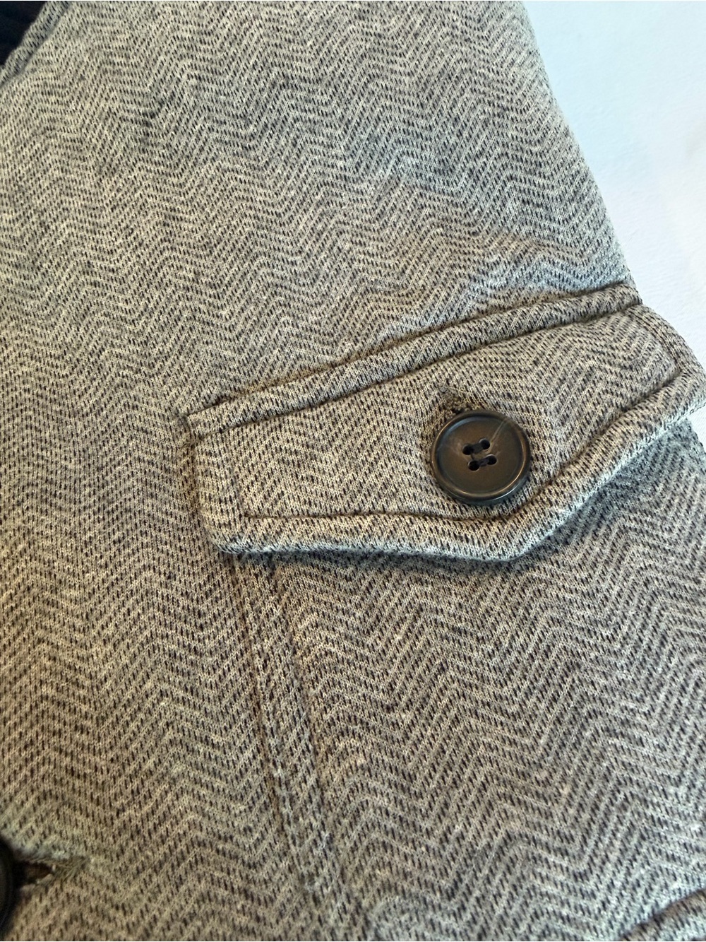 Indigo Star Men's Grey Herringbone Crewneck Wool Look Jacket - Picture 2 of 5